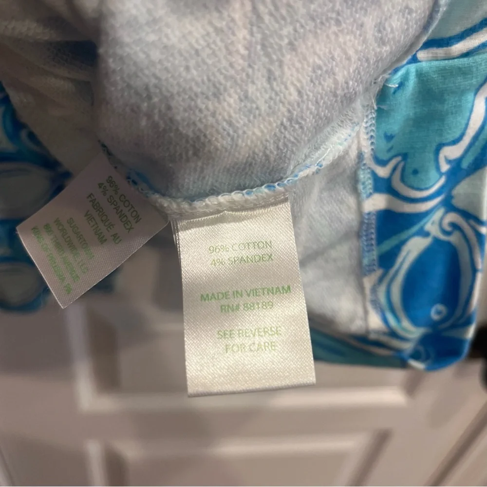 Lilly Pulitzer Skipper Popover What A Racquet Blue White Sweatshirt Medium - Picture 7 of 7